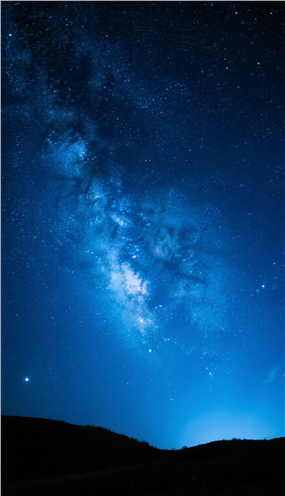 唯美梦幻蓝色星空摄影图片